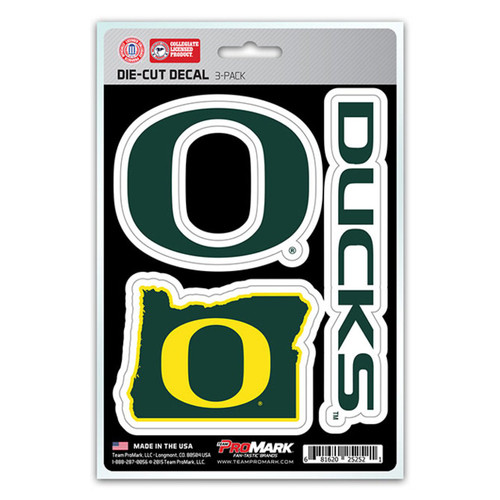 Oregon Ducks Die Cut Team Decal - 3 Pack