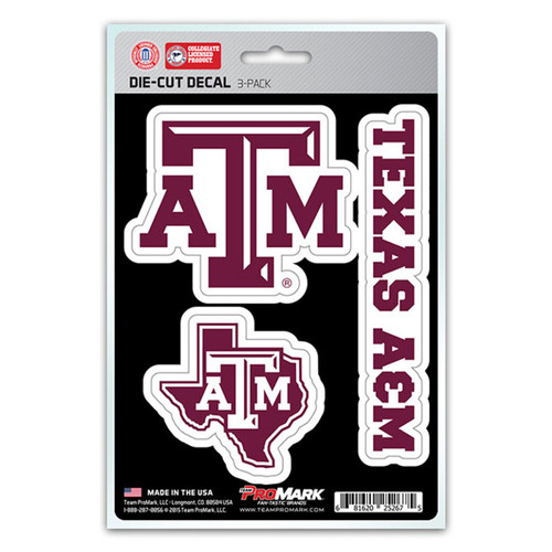 Texas A&M Aggies Die Cut Team Decal - 3 Pack