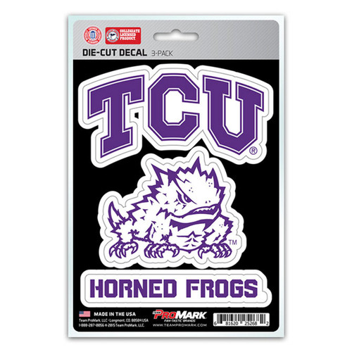 Texas Christian Horned Frogs Die Cut Team Decal - 3 Pack