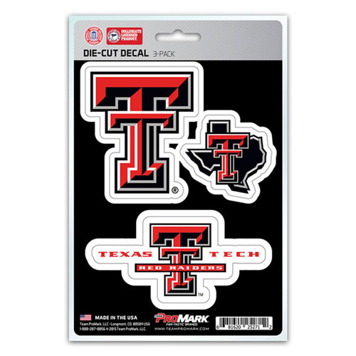 Texas Tech Red Raiders Die Cut Team Decal - 3 Pack