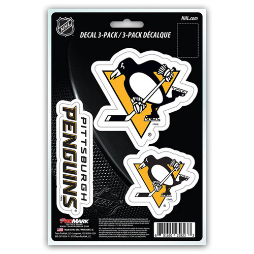 Pittsburgh Penguins Die Cut Team Decal - 3 Pack