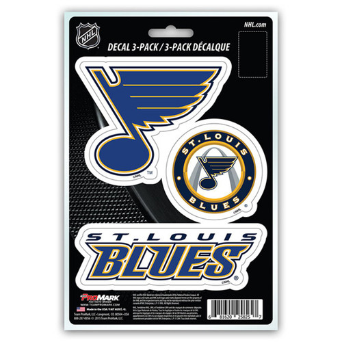 St. Louis Blues Die Cut Team Decal - 3 Pack