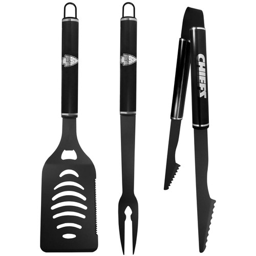 Kansas City Chiefs 3 Piece Steel Monochromatic BBQ Set