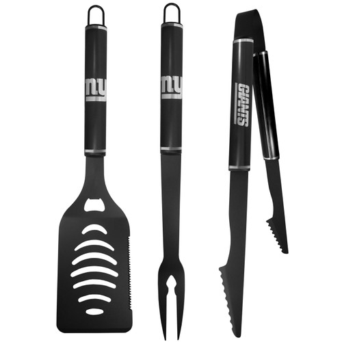 New York Giants 3 Piece Steel Monochromatic BBQ Set