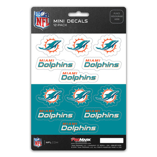 Miami Dolphins Mini Decal Set - 12 Pack