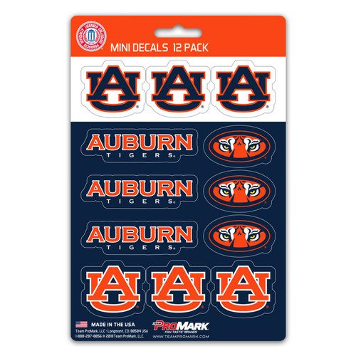 Auburn Tigers Mini Decal Set - 12 Pack