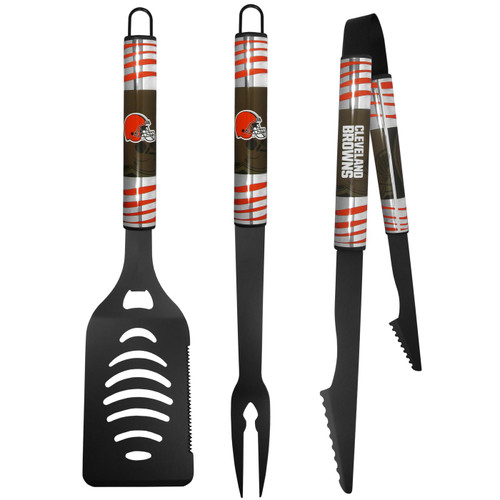 Cleveland Browns 3 Piece Black Tailgater BBQ Set