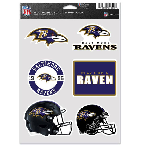Baltimore Ravens Multi-Use Decal - 6-Pack