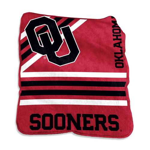 Oklahoma Sooners Logo Raschel Throw Blanket