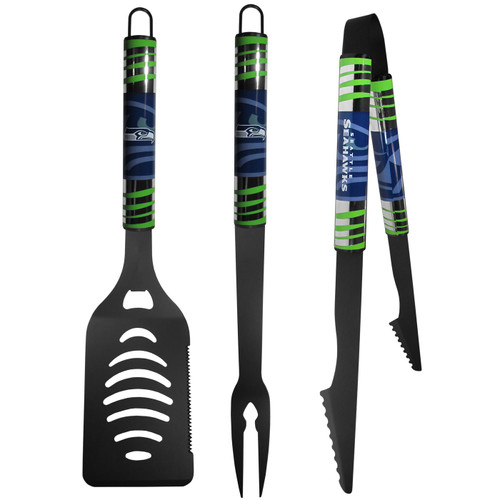 Seattle Seahawks 3 Piece Black Tailgater BBQ Set