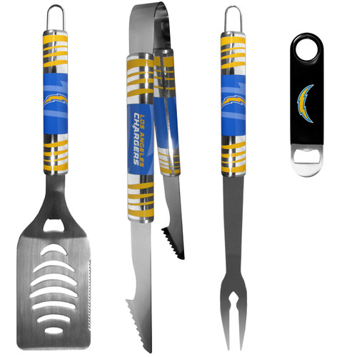 Los Angeles Chargers 3 Piece BBQ Set and Bottle Opener