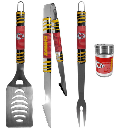 Kansas City Chiefs 3 Piece Tailgater BBQ Set and Season Shaker