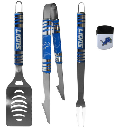 Detroit Lions 3 Piece BBQ Set and Chip Clip