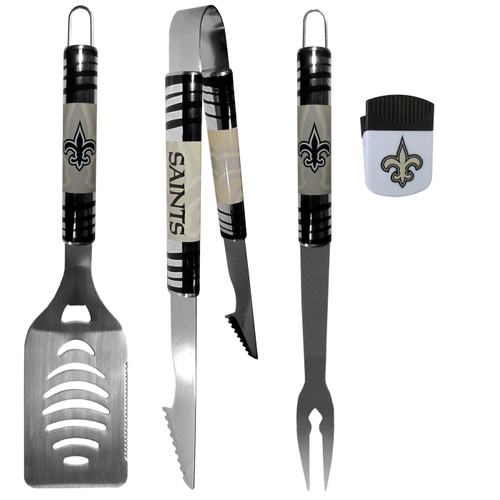 New Orleans Saints 3 Piece BBQ Set and Chip Clip