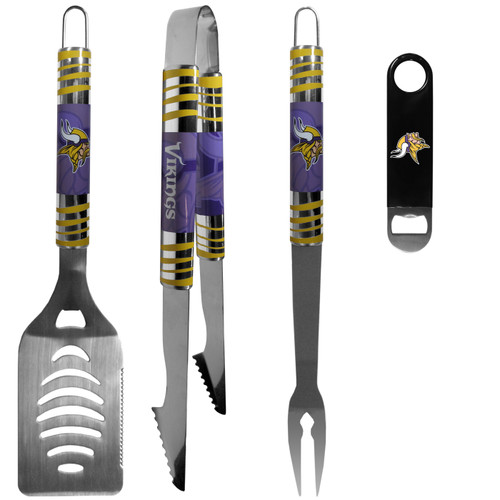 Minnesota Vikings 3 Piece BBQ Set and Bottle Opener