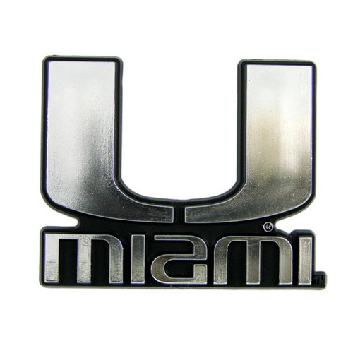 Miami Hurricanes Silver Car Emblem