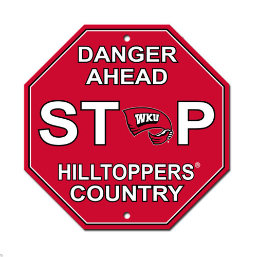 Western Kentucky Hilltoppers 12" x 12" Plastic Stop Sign