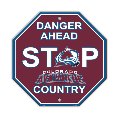 Colorado Avalanche 12" x 12" Plastic Stop Sign
