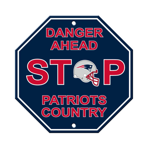 New England Patriots 12" x 12" Plastic Stop Sign