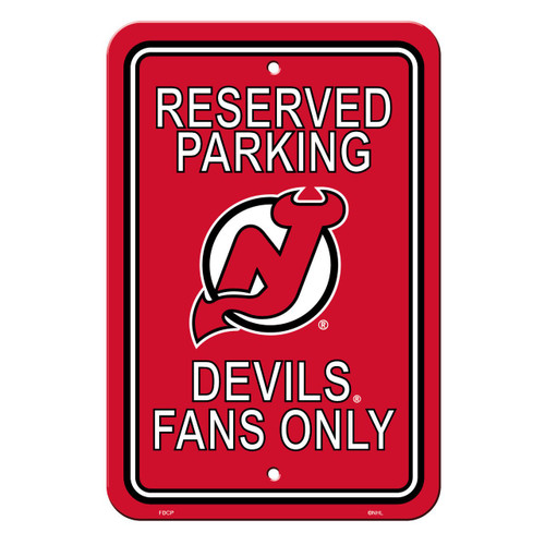 New Jersey Devils 12" x 18" Plastic Reserved Parking Sign