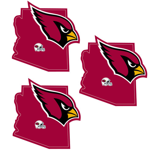 Arizona Cardinals Home State Decal - 3 Pack