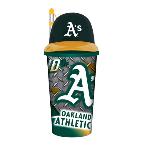 Oakland Athletics 32 oz. Plastic Helmet Cup with Straw