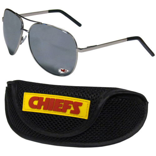 Kansas City Chiefs Aviator Sunglasses and Sports Case