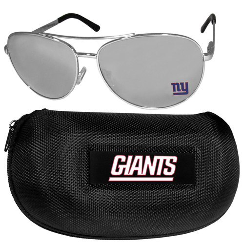 New York Giants Aviator Sunglasses and Zippered Carrying Case