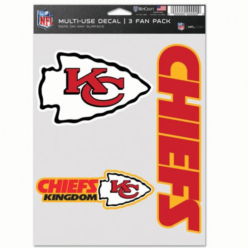 Kansas City Chiefs Fan Decals - 3 Pack