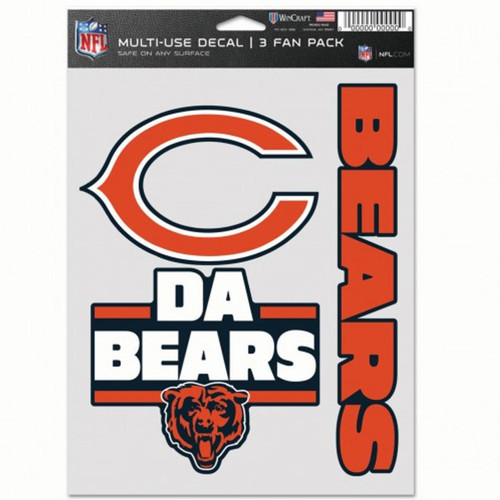 Chicago Bears Fan Decals - 3 Pack