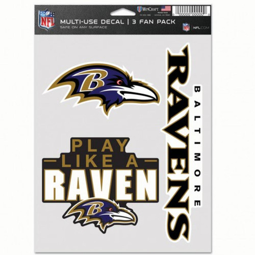 Baltimore Ravens Fan Decals - 3 Pack