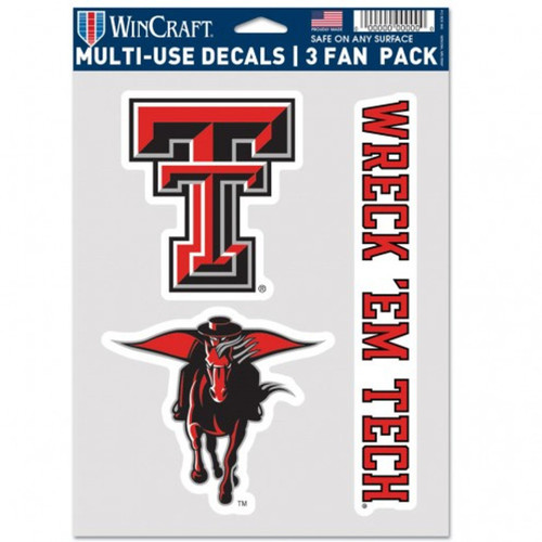 Texas Tech Red Raiders Fan Decals - 3 Pack