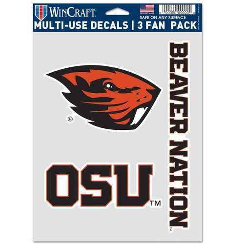 Oregon State Beavers Fan Decals - 3 Pack