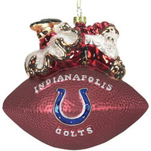 Indianapolis Colts Glass Football Ornament