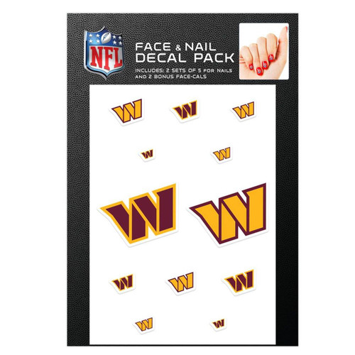 Washington Commanders Face & Nail Decal Pack