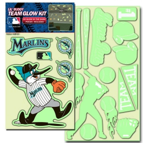Miami Marlins Lil Buddy Glow in the Dark Decal Kit