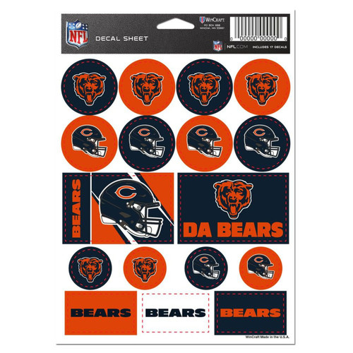 Chicago Bears Vinyl Decal Sheet