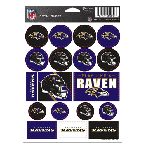 Baltimore Ravens Vinyl Decal Sheet