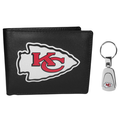 Kansas City Chiefs Bi-fold Wallet & Steel Key Chain