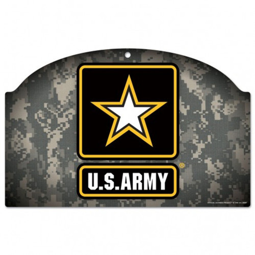 Army Black Knights 11" x 17" Wood Camo Sign