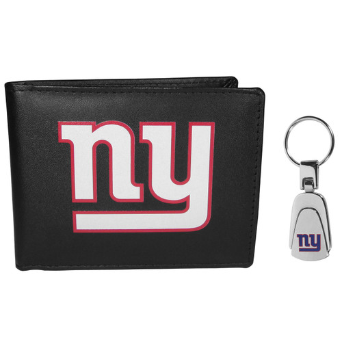 New York Giants Bi-fold Wallet & Steel Key Chain