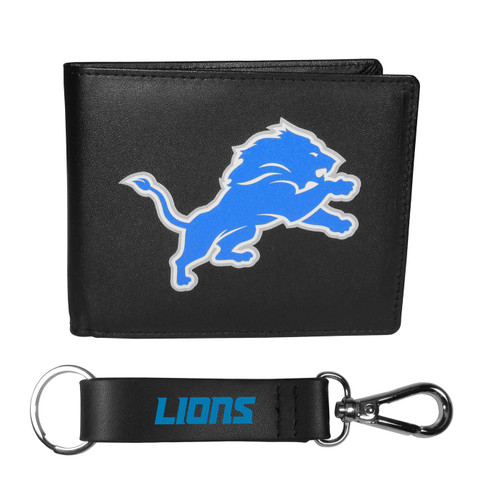 Detroit Lions Bi-fold Wallet & Strap Key Chain