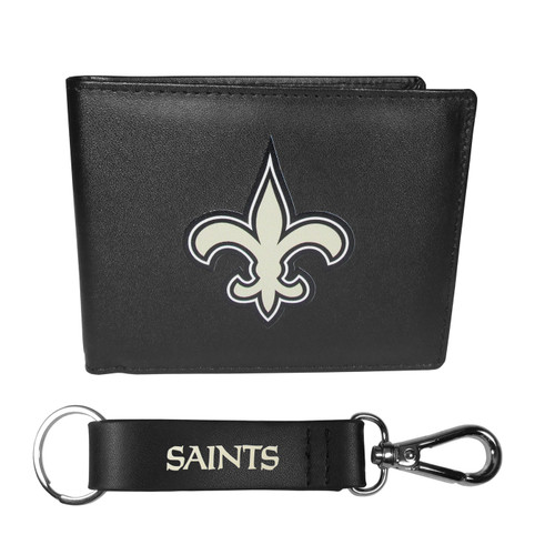 New Orleans Saints Bi-fold Wallet & Strap Key Chain