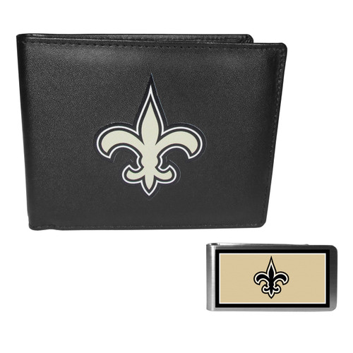 New Orleans Saints Bi-fold Wallet & Color Money Clip