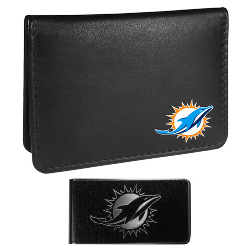 Miami Dolphins Weekend Bi-fold Wallet & Black Money Clip