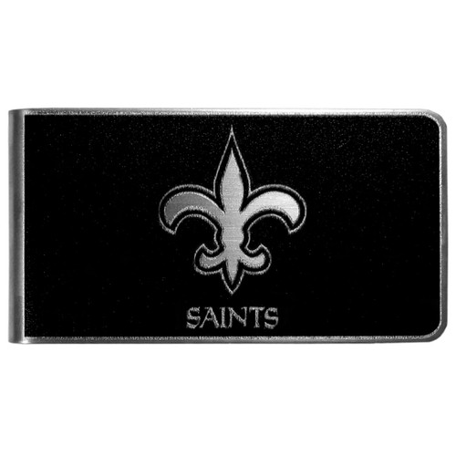 New Orleans Saints Black and Steel Money Clip