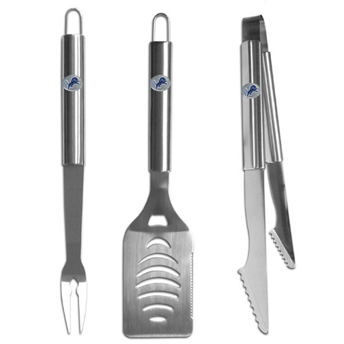 Detroit Lions 3 Piece Stainless Steel BBQ Set