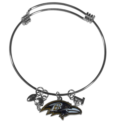 Baltimore Ravens Charm Bangle Bracelet