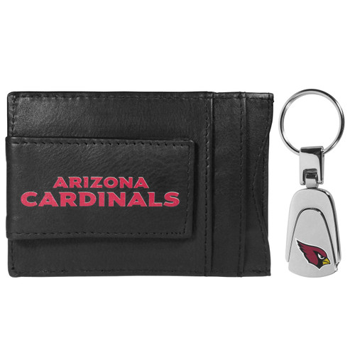 Arizona Cardinals Leather Cash & Cardholder & Steel Key Chain