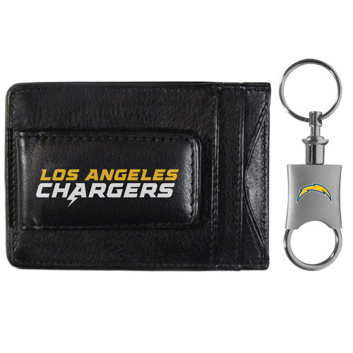 Los Angeles Chargers Leather Cash & Cardholder & Valet Key Chain